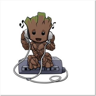 Baby Groot walkman Posters and Art